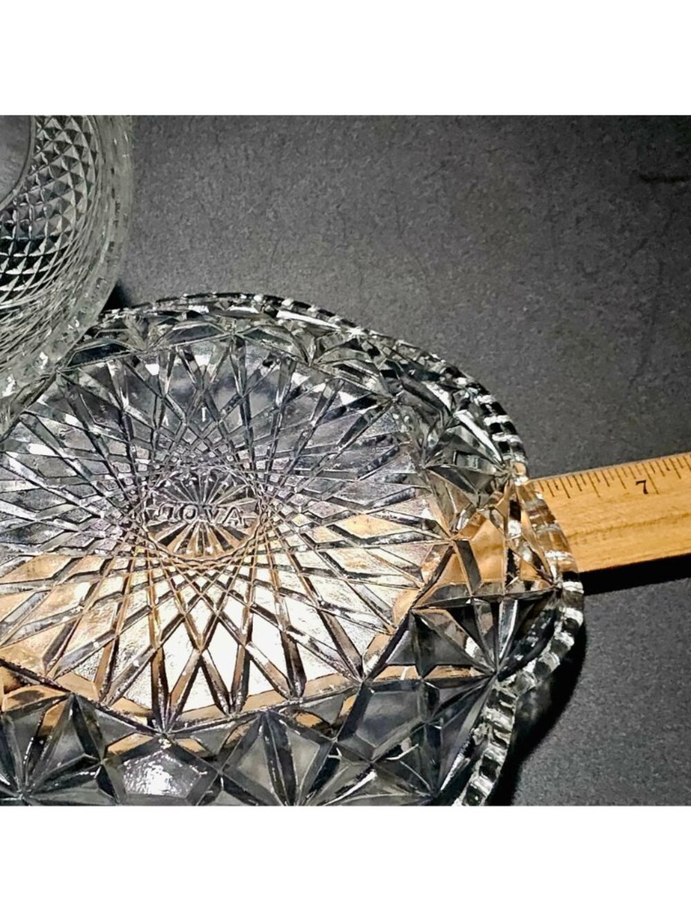 Avon Fostoria Butter Cheese Dish Dome Cover vintage crystal glass 1973 - Picture 4 of 8